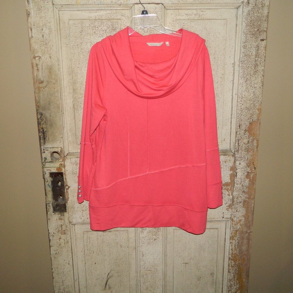 Soft Surroundings Cowl Neck Boho Artsy Top Size L (DD-41)